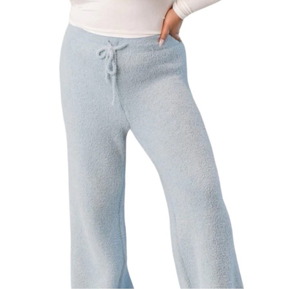 Pink Lily Fuzzy Pants Light Blue Plus Size Small